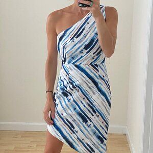 Faith in Love Multicolored Blue One Strap Asymmetrical Cocktail Dress Size 10